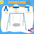 thumbnail image 3 of PRINIC A Frame Swing Stand Heavy Duty Sturdy Metal Frame Large Size with Ground Anchored All Weather Usage for Backyard, 71" Height Holds Up to 550lbs (Swing NOT Included), 3 of 10
