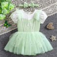 thumbnail image 3 of WIBACKER 3-18M Infant Baby Girls Princess Romper Onesie Dress Bodysuit with Headband Toddler Christmas Halloween Birthday Dresses, 3 of 12