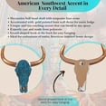 thumbnail image 2 of Tribal Southwest Turquoise Bull Steer Head Skull Wall Hanging Sculpture Decor, 2 of 8