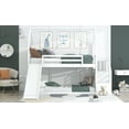 thumbnail image 5 of EUROCO Twin over Twin House Bunk Bed with Staircase for Kids Teens Bedroom,Solid Wood Bunk for Child,White, 5 of 15