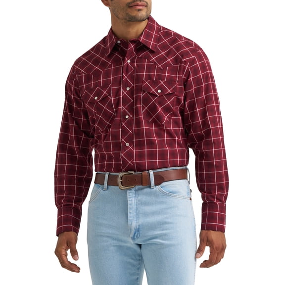 Wrangler® Men's and Big Men's Regular Fit Long Sleeve Western Shirt, Sizes S-5XL