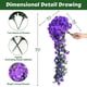 thumbnail image 4 of Flores artificiales colgantes para exteriores, hiedra violeta, plantas y flores colgantes falsas para el hogar, bodas, jardín, patio, cestas colgantes, guirnalda de glicina, ramo de orquídeas,, 4 of 8