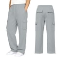 thumbnail image 4 of XINXIAOO Unisex Boys Girls Sweatpants Relaxed Fit Elastic Waist Casual Pants with Pockets Girls Athletic Pants Grey Pants Boys School Pants 9-10 Years, 4 of 8
