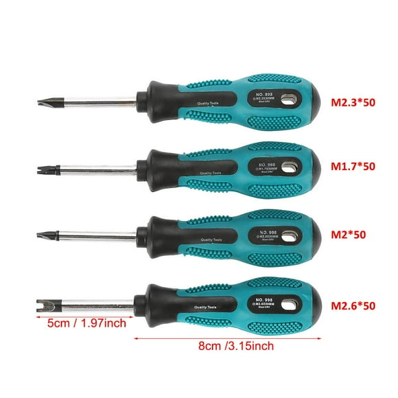 Greensen 4pcs U Fork Type Magnetic Screw Driver CRV Multifunctional Hand Tool Screwdriver Set, U Screwdriver, U Fork Bits Screwdriver