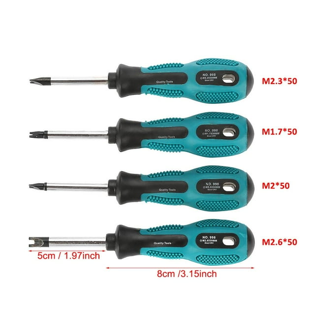 Greensen 4 Pcs Vis Magnétique Type Fourche Outil à Main Multifonctionnel Tournevis, Tournevis en U, Tournevis en U