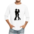 thumbnail image 2 of Jjayotai Classic Men's T-Shirts, Cowgirl and Cowboy Print Graphic Shirt, Casual Summer Round Neck Blouse, 3/4 Sleeve Tee Top White XXXL, 2 of 5