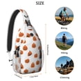 thumbnail image 5 of Sling Backpack,White Halloween Pumpkins Sling Bag with Water Bottle Holder,Waterproof Sling Bag for Men/Women with Headphone Jack for Hiking,Travel, 5 of 6