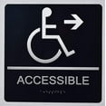 thumbnail image 1 of ACCESSIBLE Right Arrow Sign (Aluminium, Black,Size 9x9) The Sensation line (ref-2201), 1 of 3
