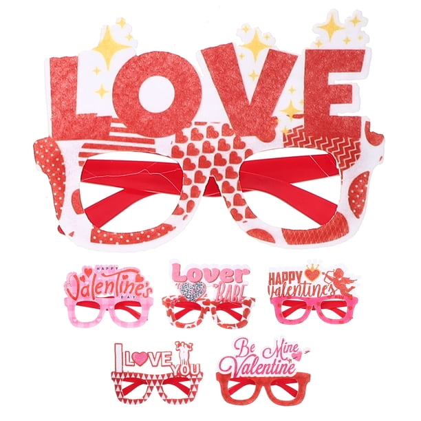 KAKOWELY 6 monturas de gafas para San Valentín, adornos de fiesta con temática de San Valentín