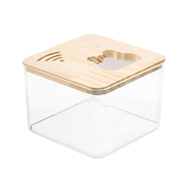 Caja de baño de arena transparente para hámster, baño para erizo, jerbo y chinchilla. cuadrado