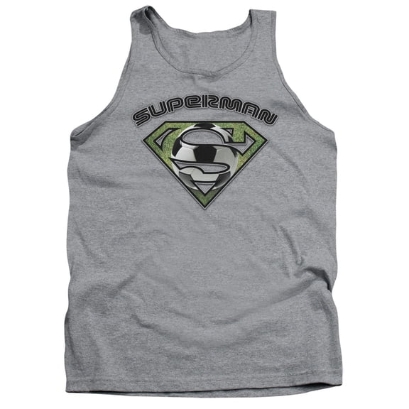 Superman Soccer Shield Adult Tank Top Athletic Heather