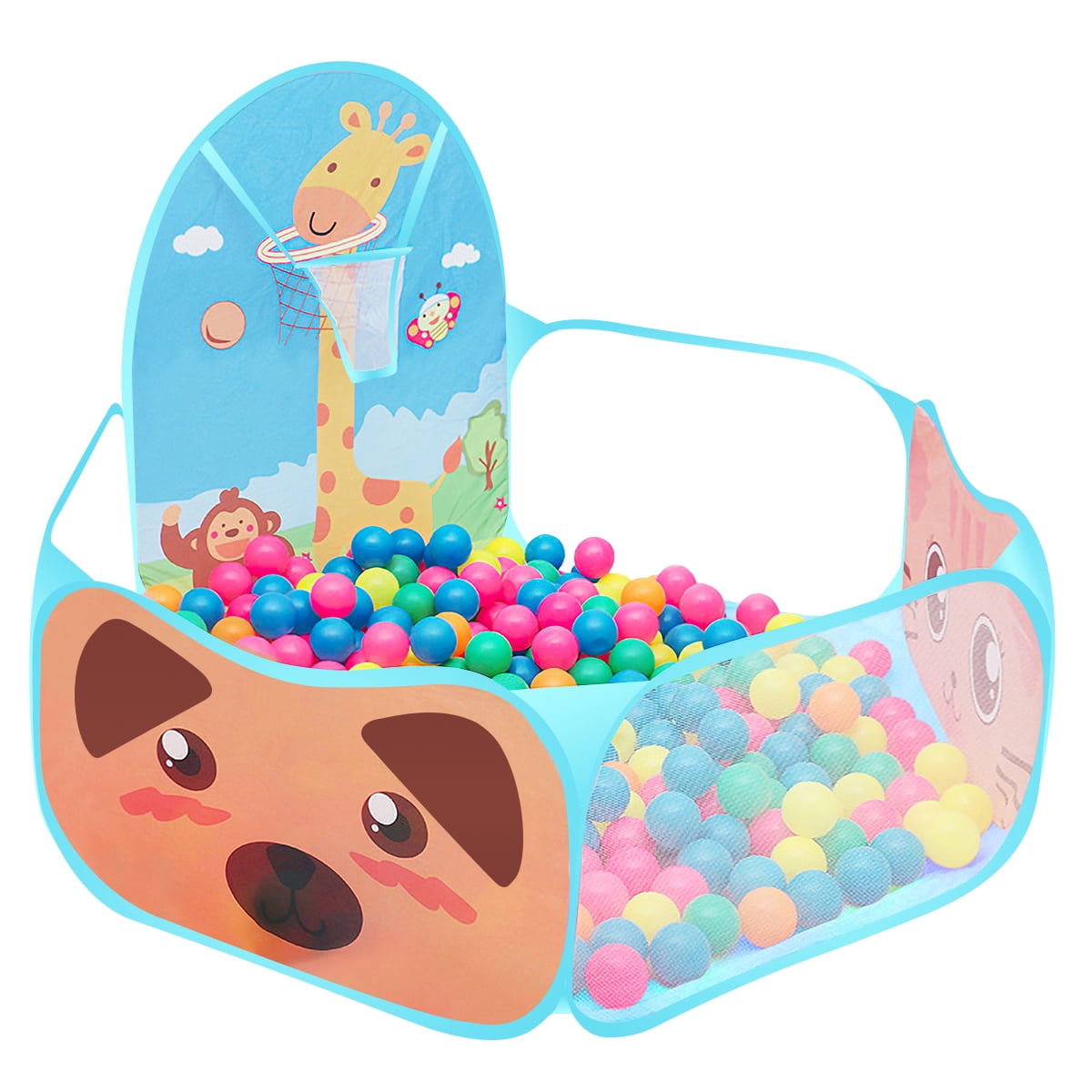 Hinzonek Portable Cute Children Ball Pit, Indoor and Outdoor Easy Folding Ball Play Pool Kids Toy Play Tent,Balls Not Included