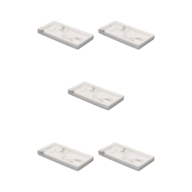 Baohd Resin Versatile Bathroom Organizer Tray With Marbled Texture Marbled Texture Desktop Storage Tray Type 1 5Set