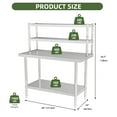 thumbnail image 2 of Uforic 48" X 24" Work Table with 48" X 12" Shelf Stainless Steel Table with Overshelves for Home Kitchen Restaurant Garage Warehouse, 2 of 9