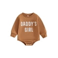 thumbnail image 1 of Faithtur Barboteuse à Col Rond pour Bébés Filles Automne Manches Longues Imprimé Lettre Chandail en Molleton Décontracté, 1 of 9