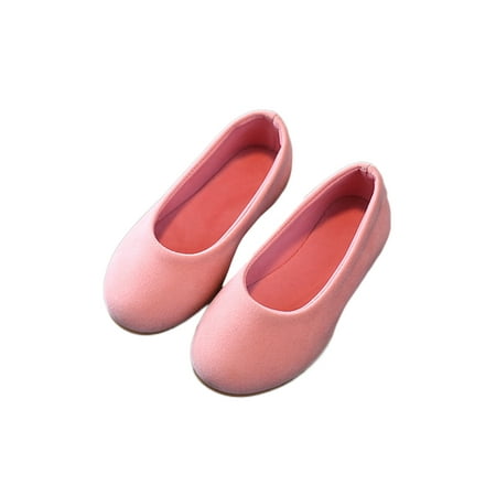 

Rotosw Girls Dress Shoes Round Toe Flats Low Top Loafers Casual Slip On Ballet Flat Party Breathable Shoe Pink 9C