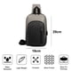 thumbnail image 2 of Bolso de pecho diagonal para hombre - Mochila pequeña de tela de nailon antirrobo impermeable y recargable por USB, 2 of 5