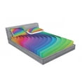thumbnail image 3 of Ambesonne Colorful Fitted Sheet & Pillow Sham Set, Color Wave Curls Art, Twin, Multicolor, 3 of 3