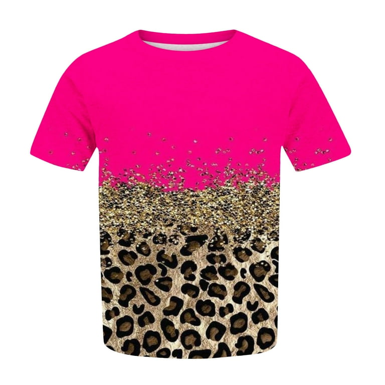 ZZwxWA Fashion Leopard Print Womens Tops Plus Size Short ZZwxWA Fashion Leopard Print Womens Tops Plus Size Short