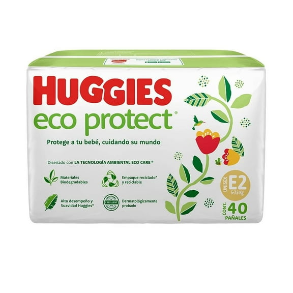 Pañales Huggies Ecoprotect etapa 2 unisex 40 piezas