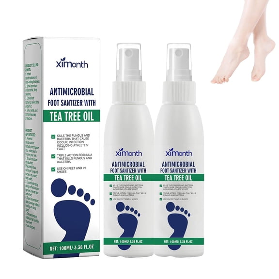 Foot Sanitiser with, Tea Tree Oil Feet Spray, Clear Foot Sanitizer Spray, 100 ml/3.5 oz