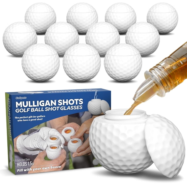 Pelota de golf Shot Glasses GoSports Mulligan Shots con tapa, paquete de 12