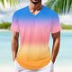 thumbnail image 2 of Summer Men's Popular T-shirt Printed V-neck Short Sleeved T-shirtM, 2 of 5