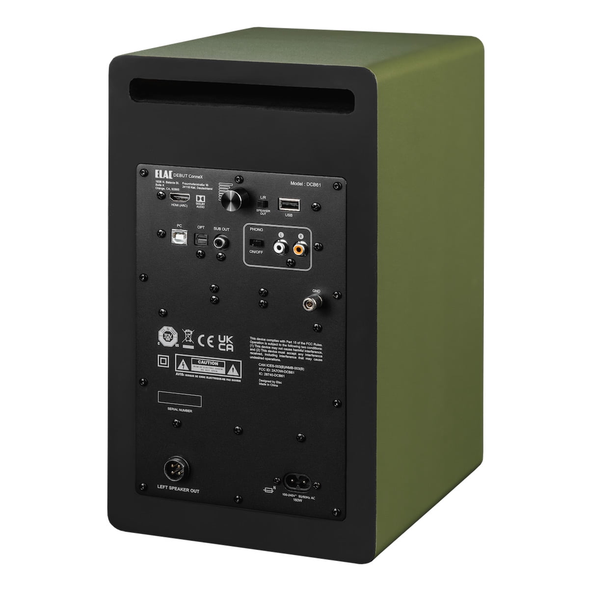 ELAC DCB61 Debut ConneX Powered Bookshelf Speaker - Pair (Olive)