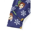 thumbnail image 6 of Family Matching Christmas Pajamas Set, Crew Neck Long Sleeve Tops and Snowflake Print Pants Sleepwear Set, 6 of 7