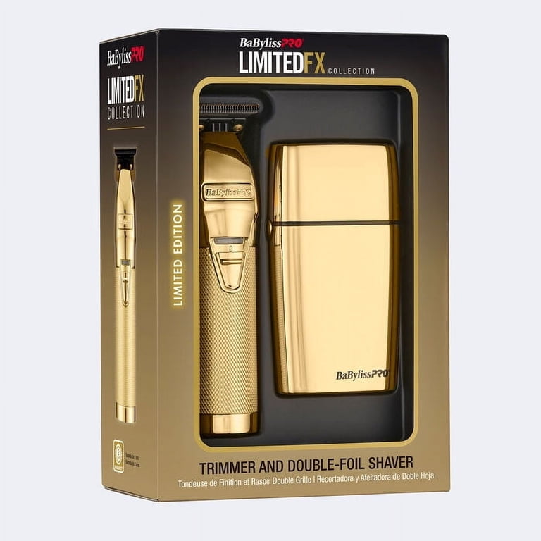 BaBylissPRO LimitedFX Gold Trimmer, Double-Foil Shaver Set