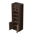 thumbnail image 5 of S-HOME 71” Tall Kitchen Pantry Cabinet Anti-Tip Organizer with Open Shelves and Rattan Doors Extra Deep 15.8 Inch for Storage Solutions, Brown, 5 of 10