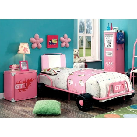 Furniture Of America Ramirez Race Car Bedroom Set In Pink