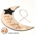 thumbnail image 2 of Colgante de madera Eid Mubarak Decoración sala de estar Ramadán Decoraciones DIY adornos de madera para el partido musulmán Regalos de vacaciones 2 piezas Noticed HA011759-00, 2 of 7