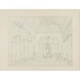 thumbnail image 2 of Augustus Charles Pugin 14x12 Black Ornate Wood Framed Double Matted Museum Art Print Titled: Study for the Hall, Carlton House, from Microcosm of London (C. 1808), 2 of 5