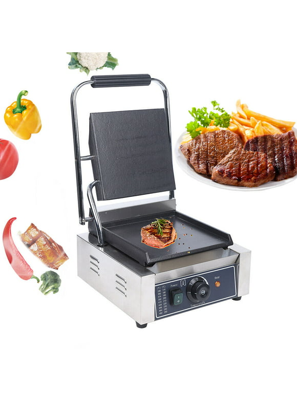 Commercial Electric Griddle Sandwich Single Panini Press Grill Maker Toaster Machine