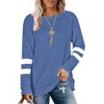 thumbnail image 1 of T-Shirts Décontractés à Manches Longues Col Rond pour Femmes Blouses Chandails en Molleton Tuniques avec Poche, 1 of 5