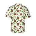 thumbnail image 3 of Uemuo Cute Bear Printed Regular Fit Short Sleeve Casual Hawaiian Shirt for Men,Aloha shirt,Tropical shirt,Floral print shirt,Vacation Beach shirt-Large, 3 of 9