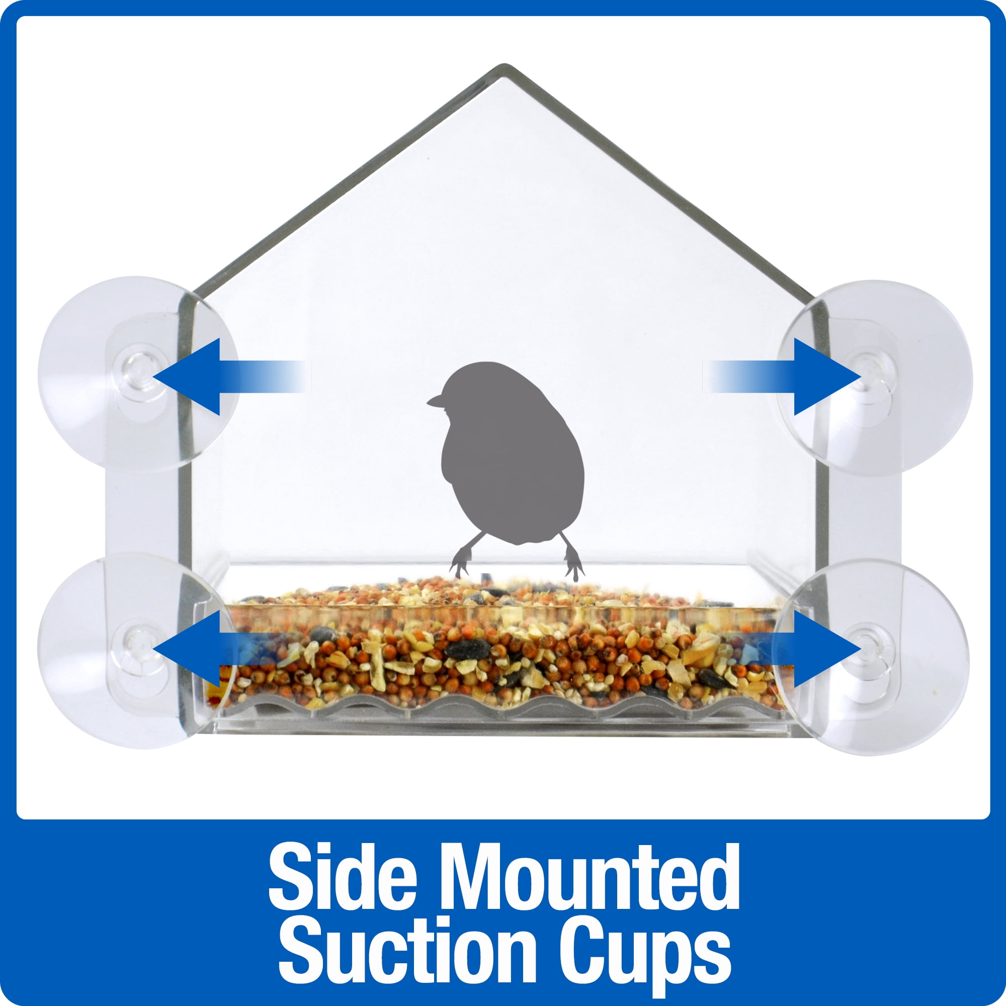 Nature's Way Clear View Window Bird Feeder WIN-3 - Crack-Resistant, Removable Tray - Single Piece