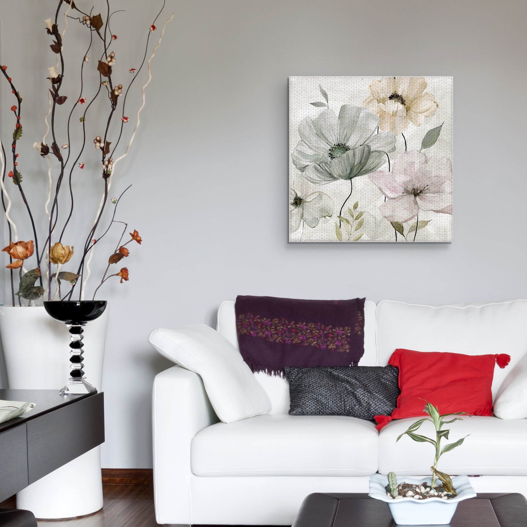 Fine Art Canvas Garden Grays Detail II Anemones by Carol Robinson Canvas Art Print