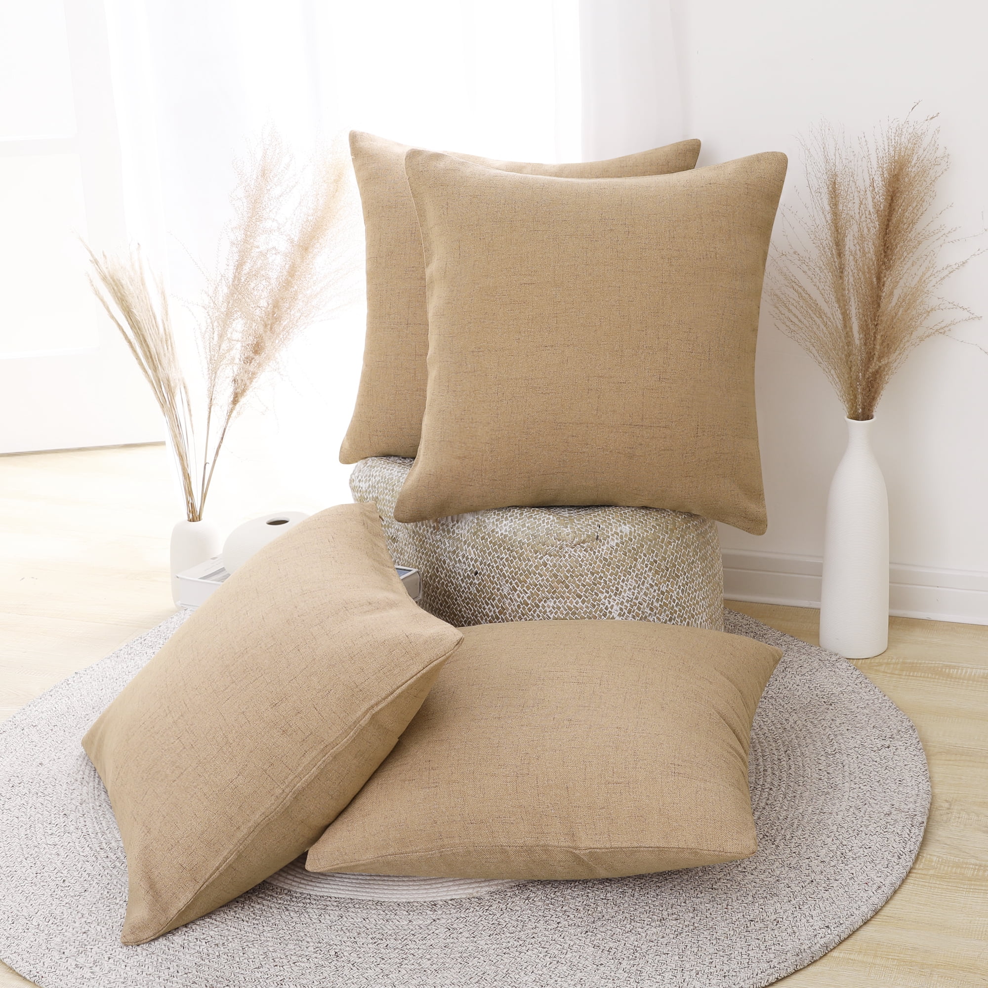 New 16" 18" 20" 22" Large Plain Linen Cushion Cover Pillow Cases Home Decor