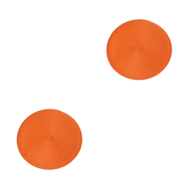 kurtrusly Napperons pour Toutes les Occasions Application Grand et Durabilité Napperons Ronds Antidérapants Inodores orange 2Ensemble