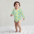 thumbnail image 4 of Xecao Yellow Lemon Print Baby unisex-baby Cotton Long-sleeve Bodysuits-3 Months, 4 of 6