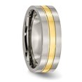 thumbnail image 4 of Diamond2Deal Titanium Polished Yellow IP-plated 7mm Grooved Men's Band Size 11.5, 4 of 5