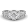 thumbnail image 3 of 0.25 Carat (ctw) Sterling Silver Round Diamond Ladies Split Shank Halo Engagement Ring 1/4 CT, 3 of 4