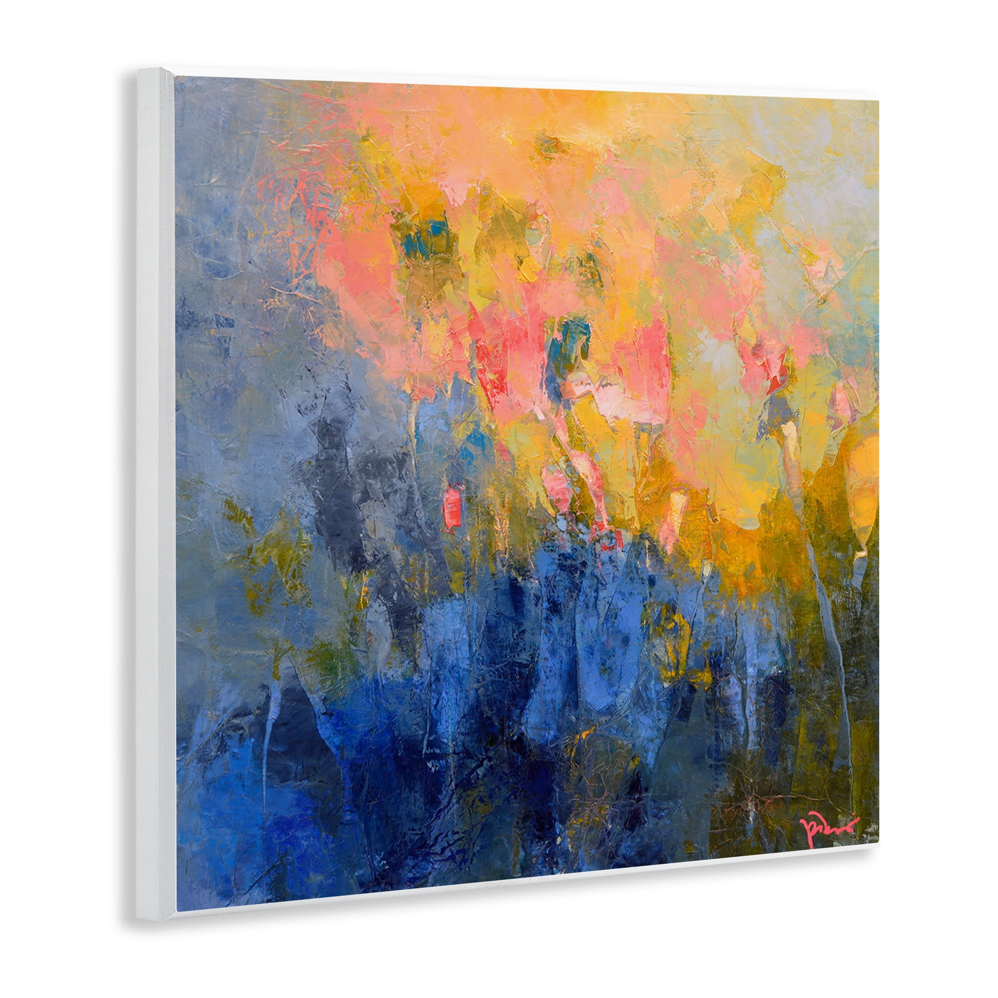 Stupell Industries Radiant Abstract Impression Abstract Painting Unframed Art Print Wall Art, 12 x 12