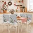 thumbnail image 2 of Grey Christmas Chair Covers Set of 6 Winter Snowman Snowflake Christmas Tree Chair Back Covers Stretch Removable Washable Slipcovers Protector for Dining Room Kitchen Party Decor, 2 of 5