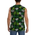 thumbnail image 4 of Haiem Men's Tropical Leaves1 Print Tank Tops Summer Sleeveless Cut Off Workout T-Shirts Fitness Vest Athletic Undershirts-3X-Large, 4 of 8