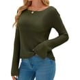 thumbnail image 3 of Long Sleeve Women's Casual Tulle Top Blouse Lightweight Knit Pullover Sweater, 3 of 6