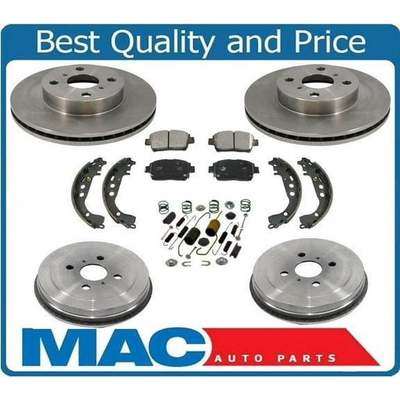Fits 01-03 Toyota Prius Front Brake Rotors & Ceramic Brake Disc Pads Drums Shoes