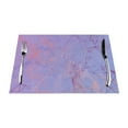 thumbnail image 1 of YFYANG Washable Heat-Resistant Placemats, 70% PVC/30% Polyester, Purple Polygons Art Design Kitchen Table Mat, 12" x 18" 4 Piece, 1 of 6